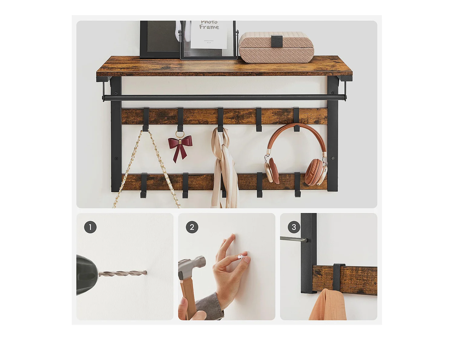 Wandgarderobe mit Ablage Uberlândia