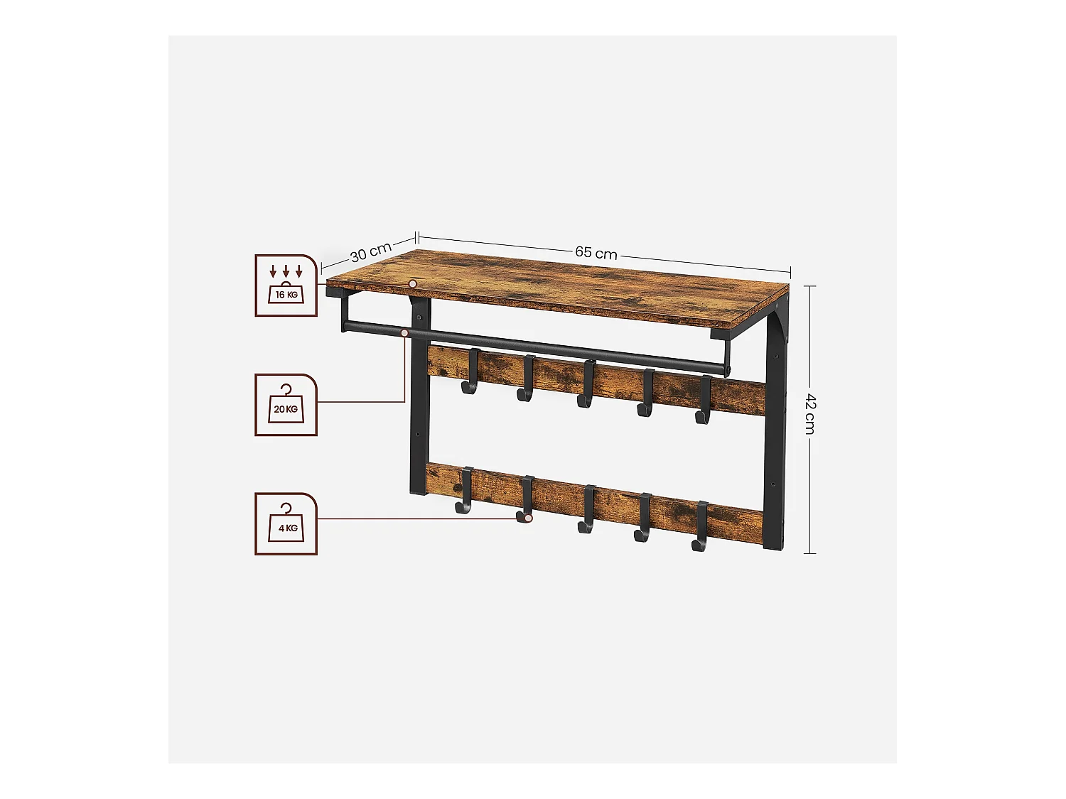 Wandgarderobe mit Ablage Uberlândia