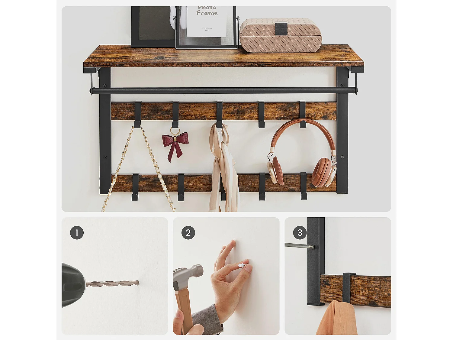 Wandgarderobe mit Ablage Uberlândia