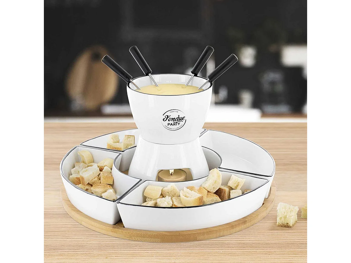 Service à Fondue à la Bougie pour 4 Personnes - CHEESY