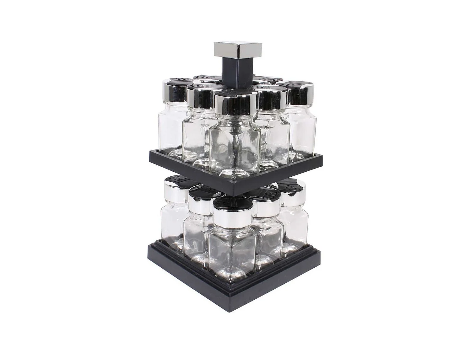 Carrousel tournant à épices avec 16 pots en verre
