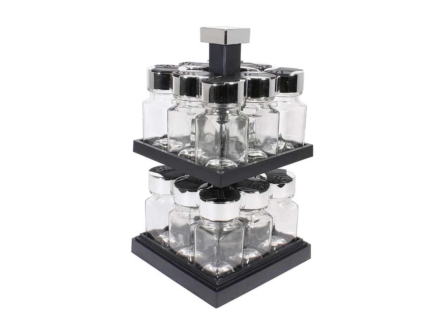Carrousel tournant à épices avec 16 pots en verre