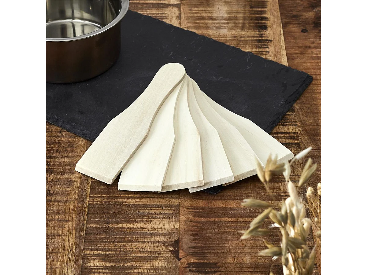 Pack de 6 spatules à raclette en bois