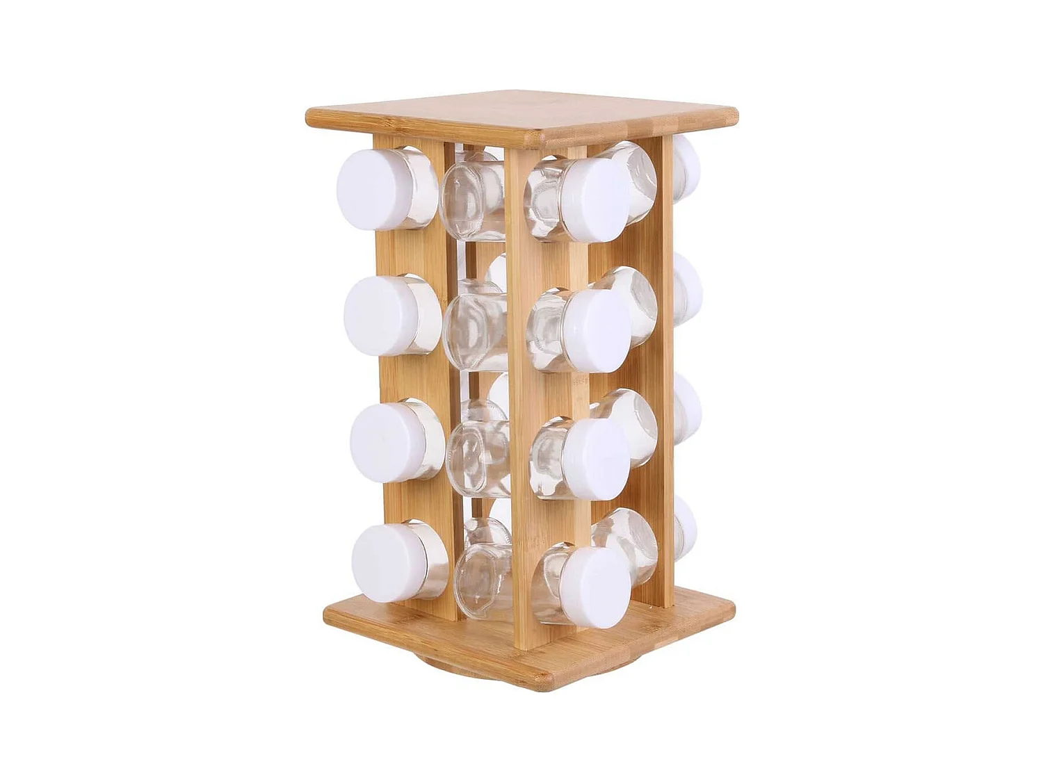 Présentoir à Epices Rotatif en Bambou 16 Pots - SPICY