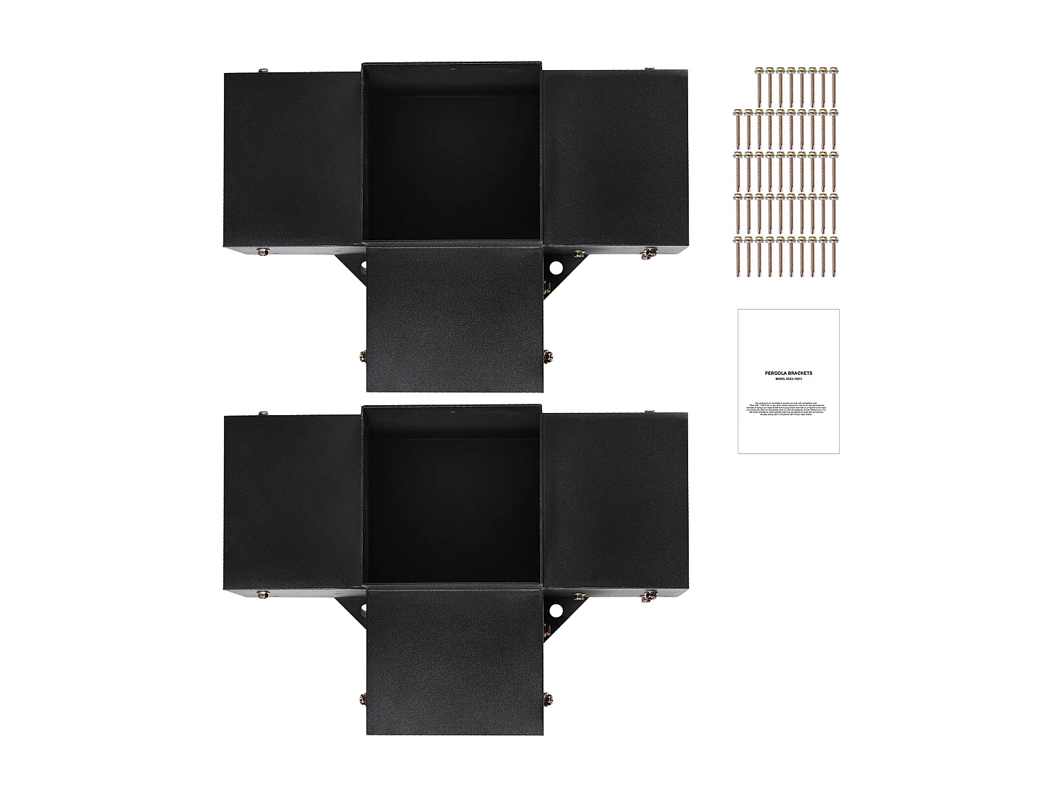 Kit de Supports de Pergola SucceBuy 15.24x15.24 cm 4 Voies Intérieures 14.2x14.2 cm 2 Pièces