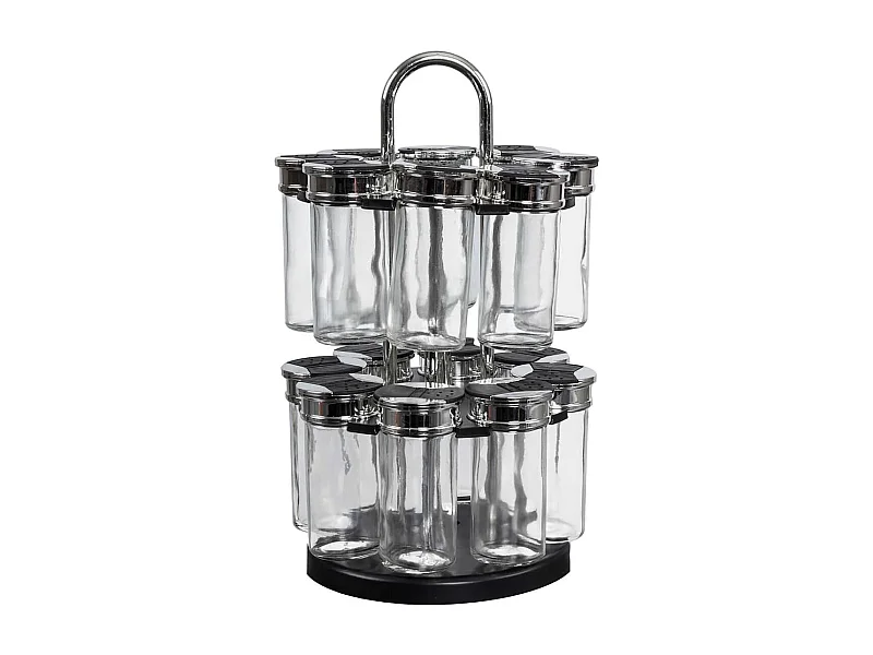 Carrousel à Epices 2 Etages avec 16 Pots en Verre - RONDA