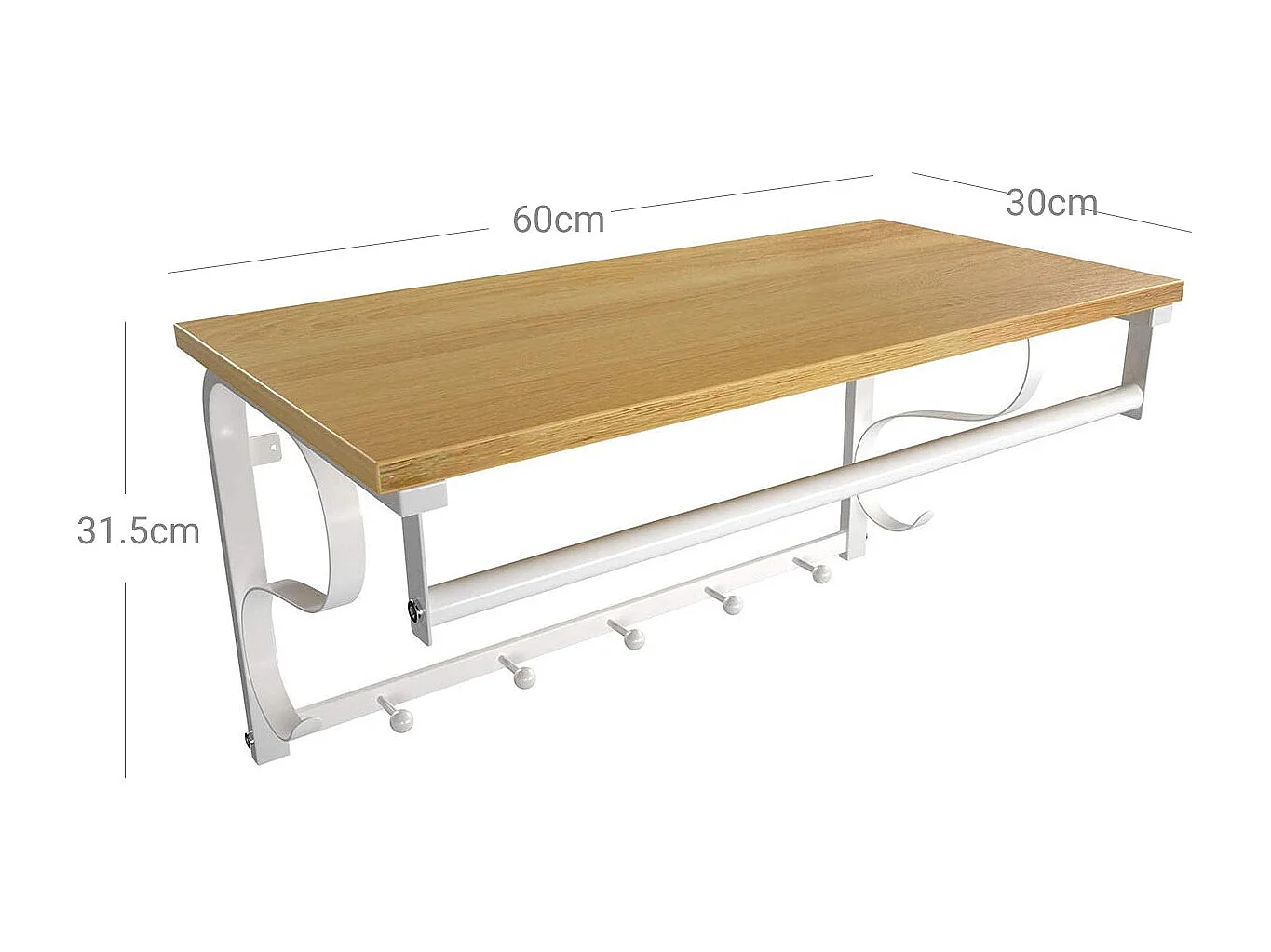 Wandgarderobe mit  Haken Bujumbura