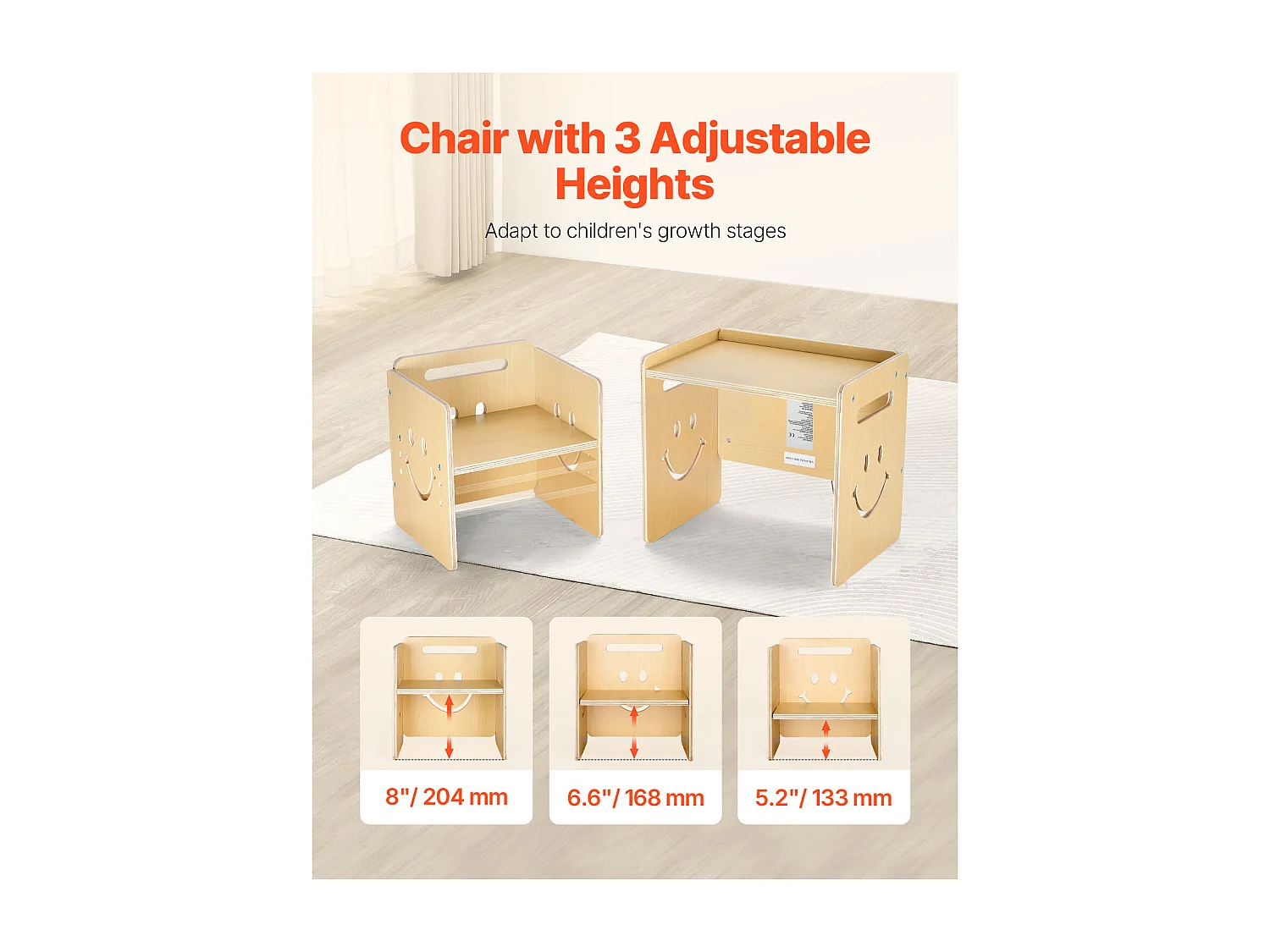 Ensemble Table et Chaises de Sevrage SucceBuy, Bureau Montessori pour Tout-Petits avec Tableau Noir, Bois