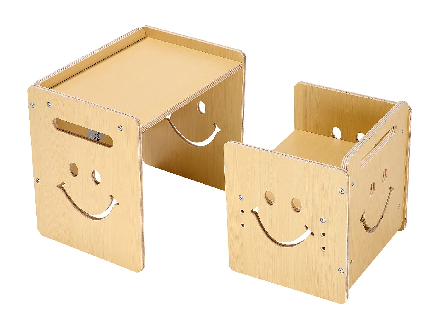 Ensemble Table et Chaises de Sevrage SucceBuy, Bureau Montessori pour Tout-Petits avec Tableau Noir, Bois