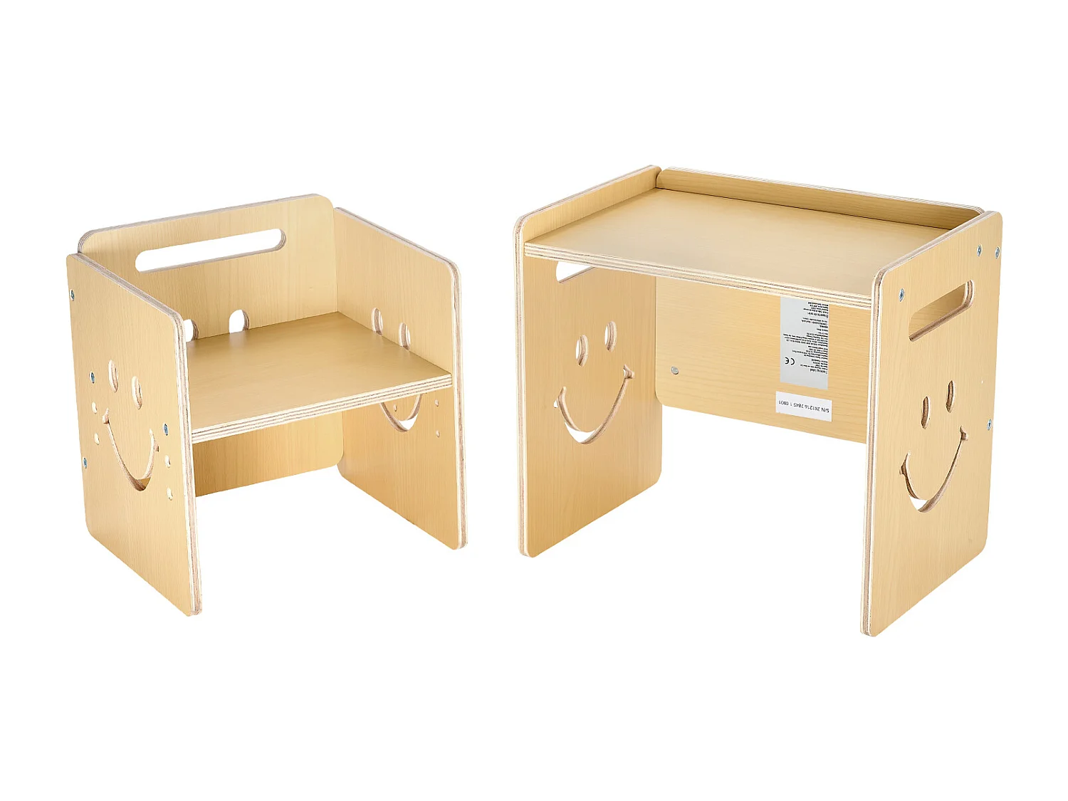 Ensemble Table et Chaises de Sevrage SucceBuy, Bureau Montessori pour Tout-Petits avec Tableau Noir, Bois