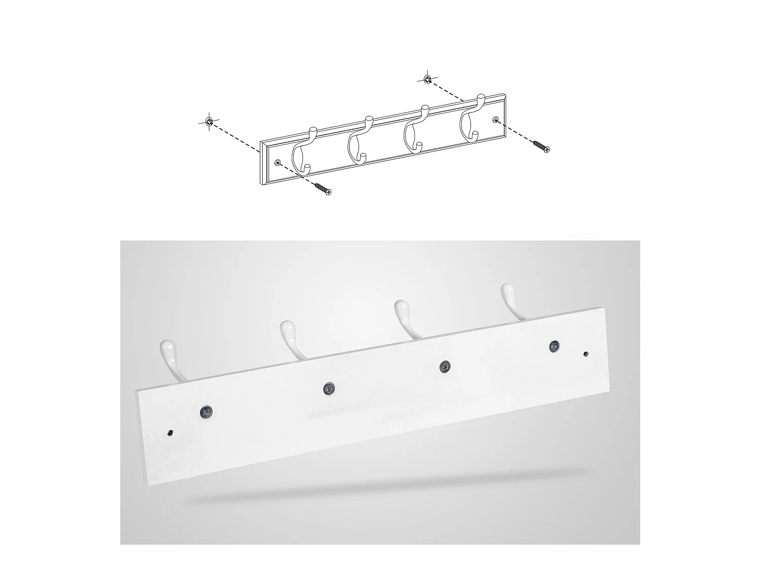 Wandgarderobe mit Metallhake Talatona