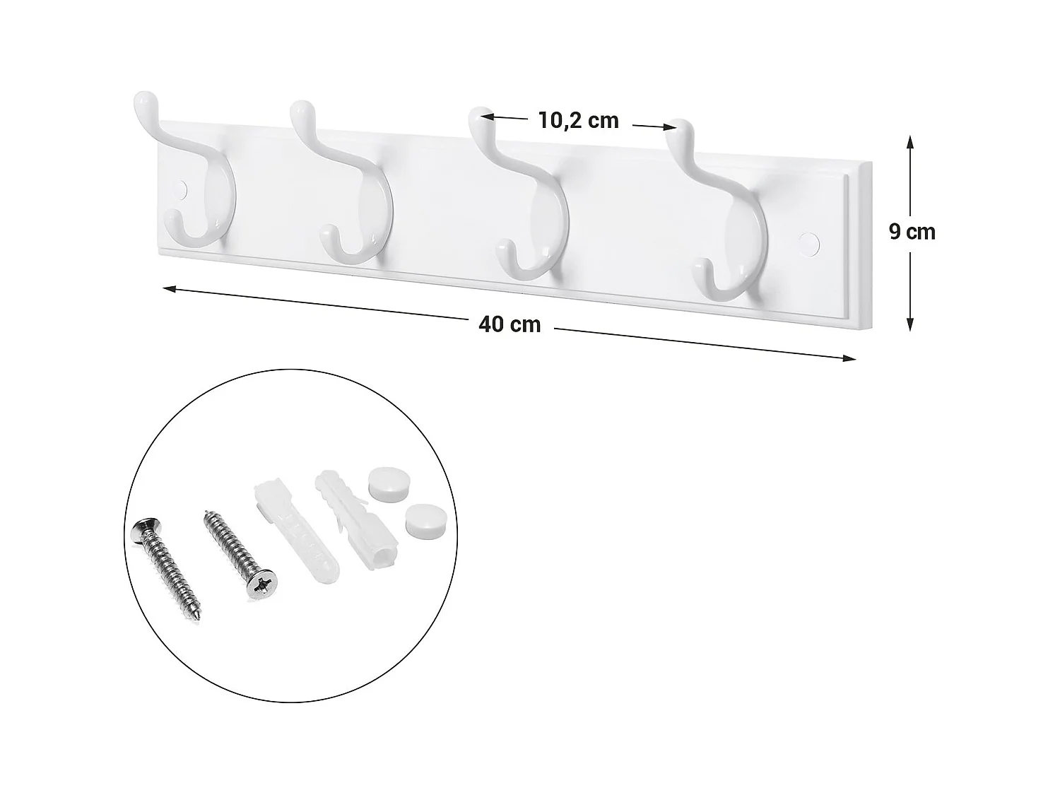 Wandgarderobe mit Metallhake Talatona