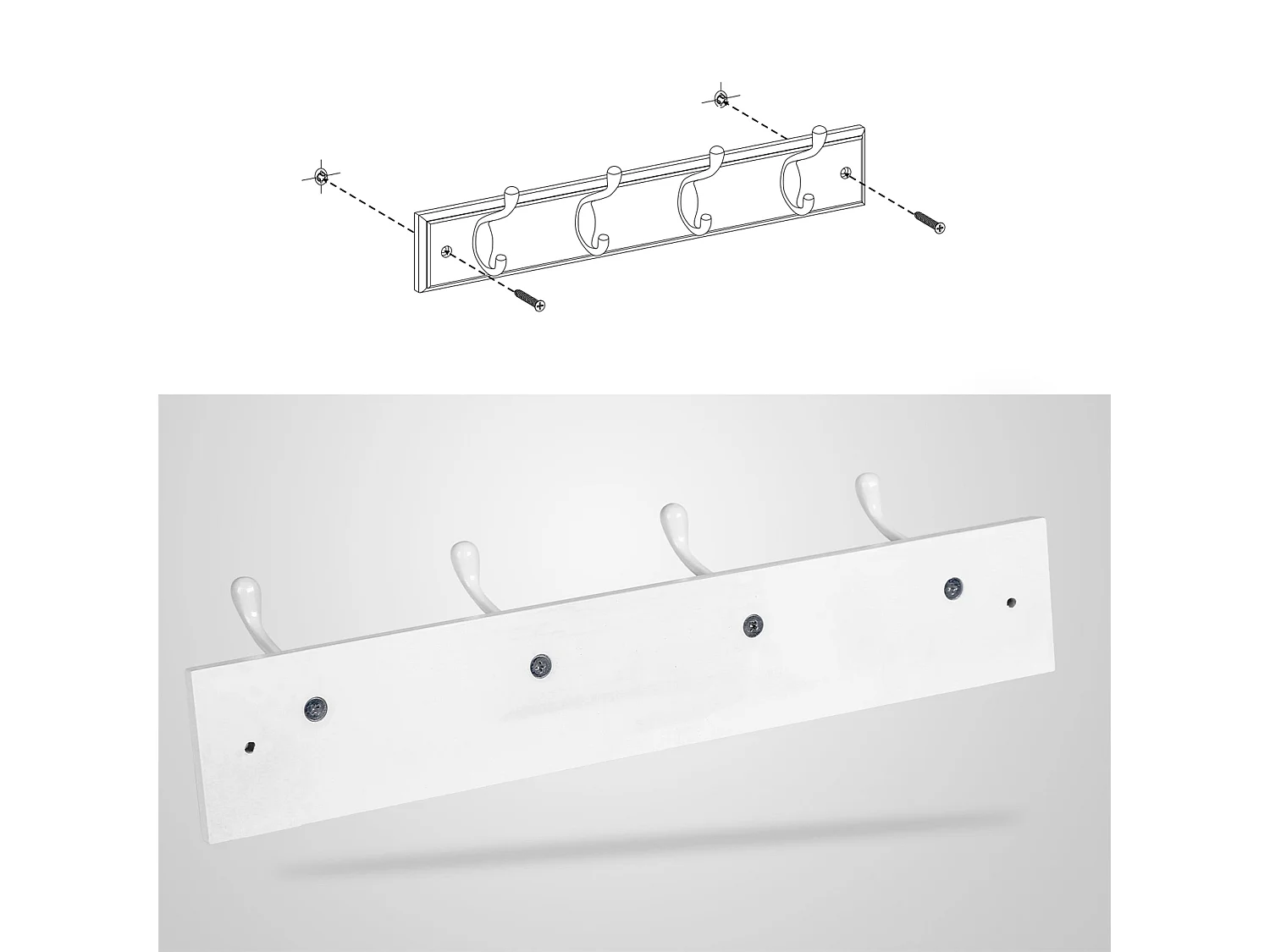 Wandgarderobe mit Metallhake Talatona