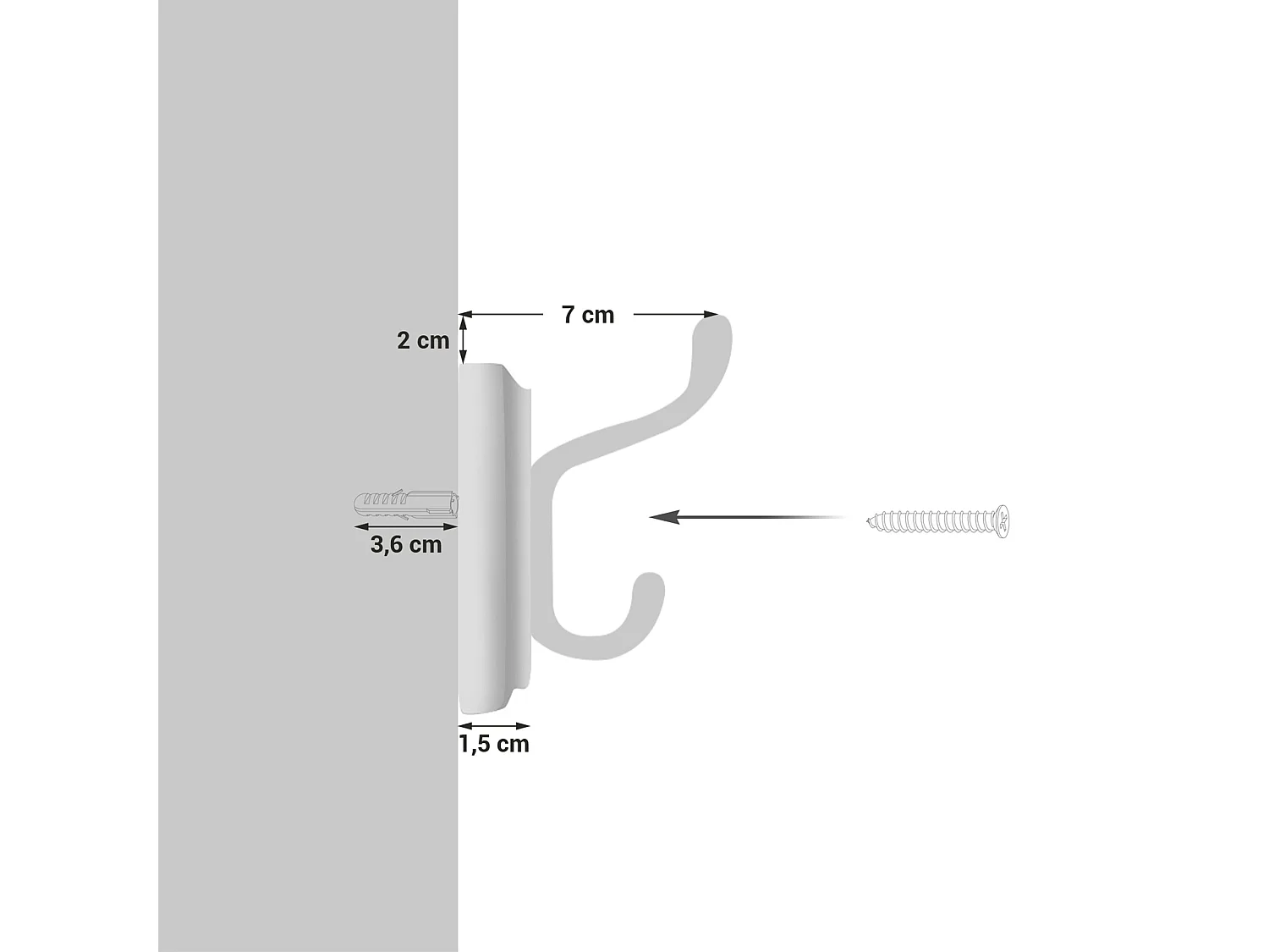 Wandgarderobe mit Metallhake Talatona