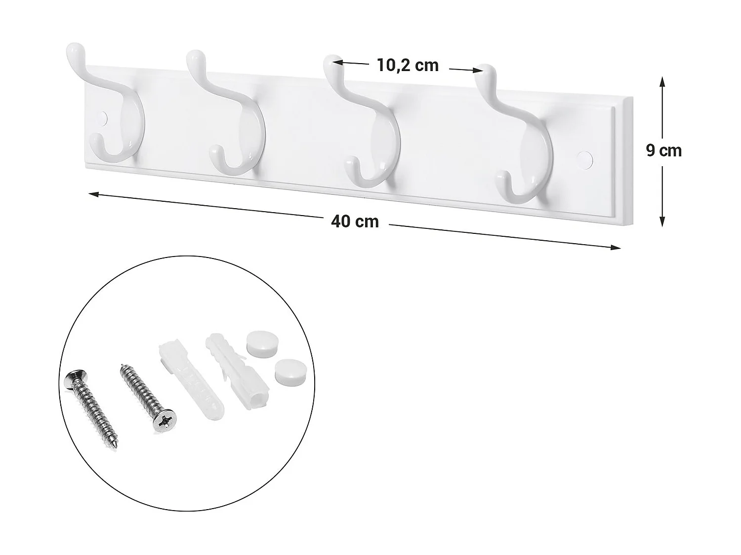 Wandgarderobe mit Metallhake Talatona