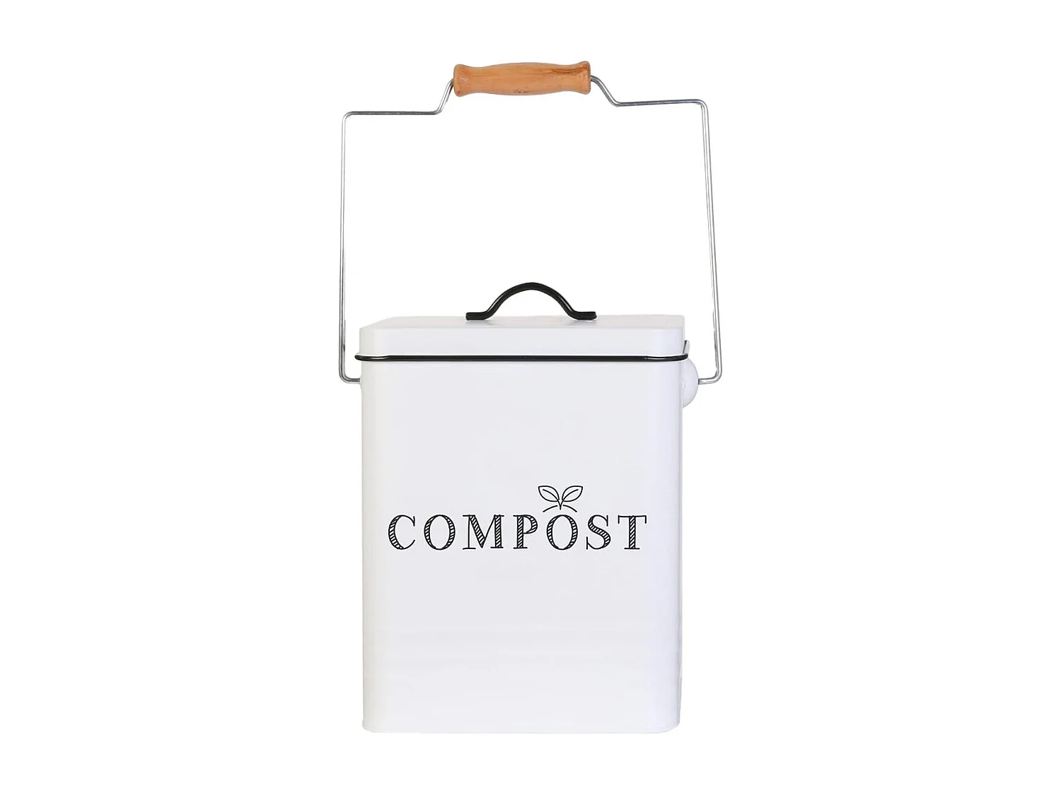 Poubelle de Compostage 5L en Acier Inoxydable Blanc - HARPER