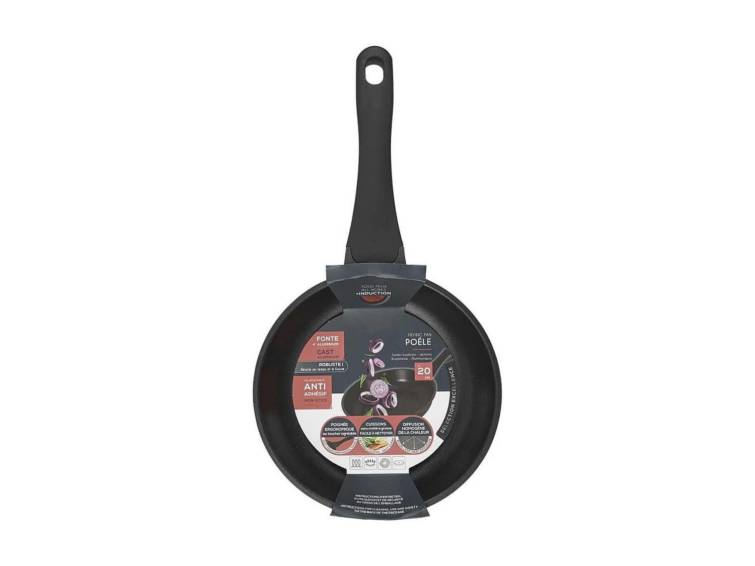 Poêle en Fonte Aluminium 20cm - Compatible Tous Feux (Induction), Lave-Vaisselle - QUINA