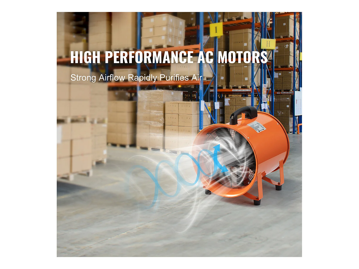 Extractieventilator SucceBuy 406.4mm 900W, Industriële Ventilatie met 10m Irriguurslang