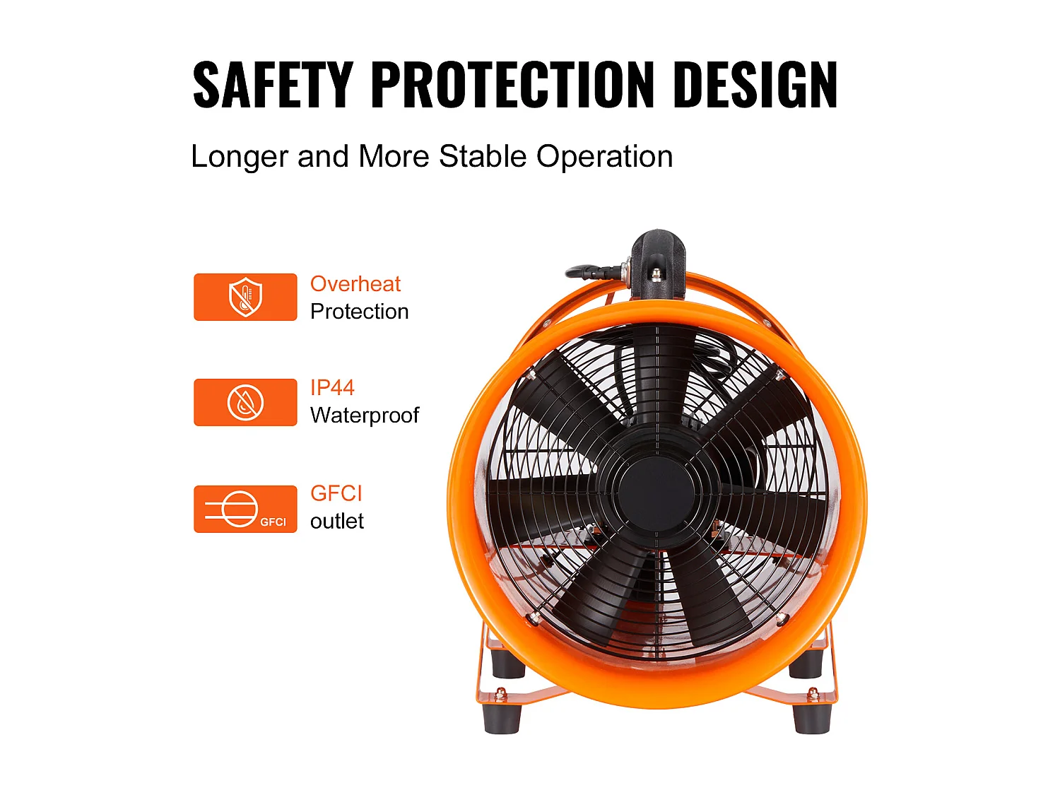 Ventilateur d'Extraction SucceBuy 406.4mm 900W, Soufflerie Industrielle avec 10m de Tuyau d'Arrosage