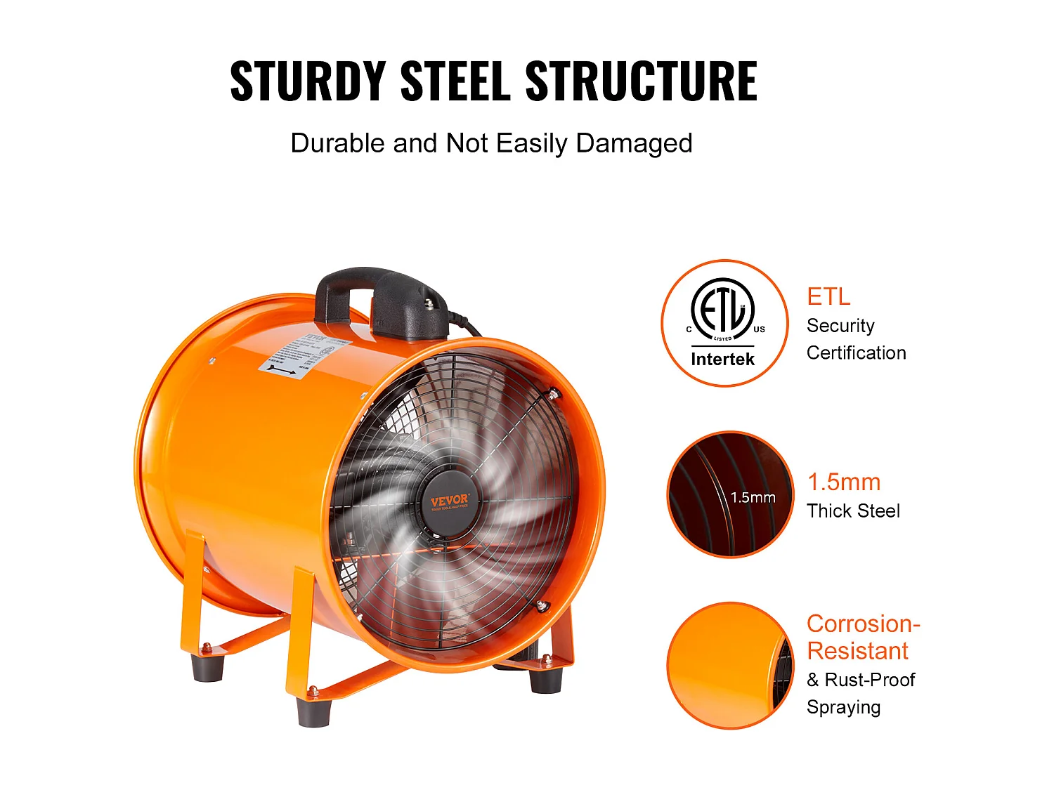 Ventilateur d'Extraction SucceBuy 406.4mm 900W, Soufflerie Industrielle avec 10m de Tuyau d'Arrosage