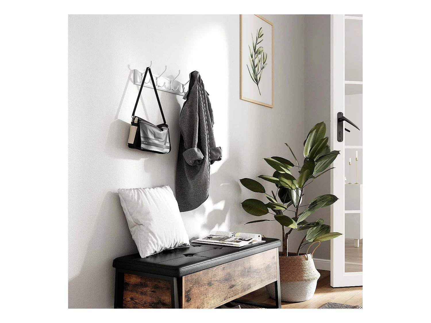 Wandgarderobe mit Hakenleiste Belas