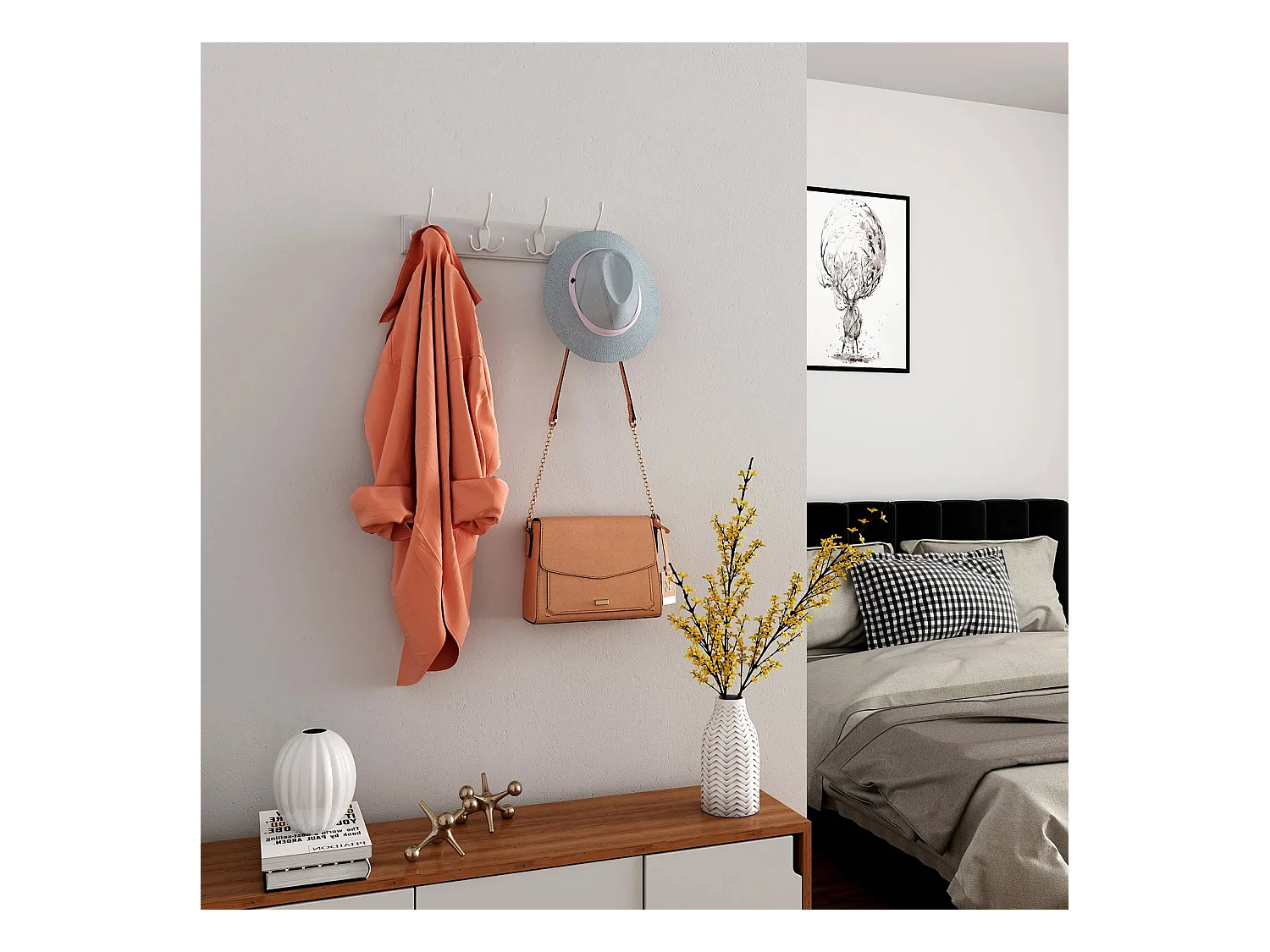 Wandgarderobe mit Hakenleiste Belas