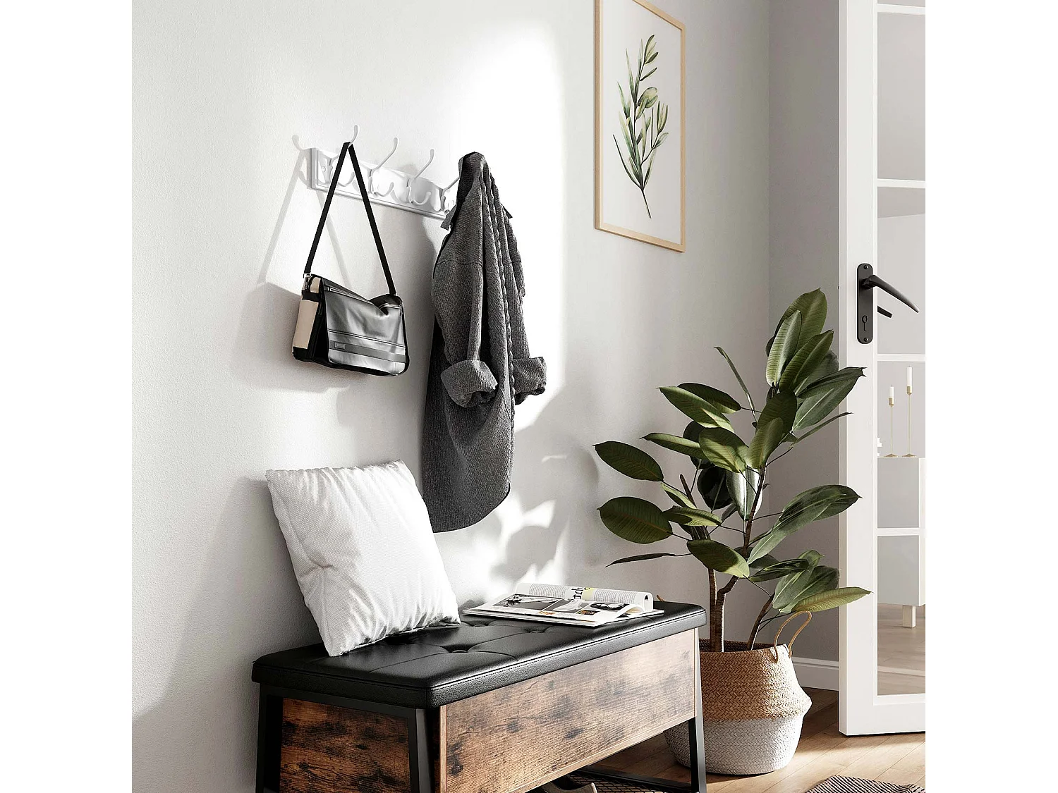 Wandgarderobe mit Hakenleiste Belas