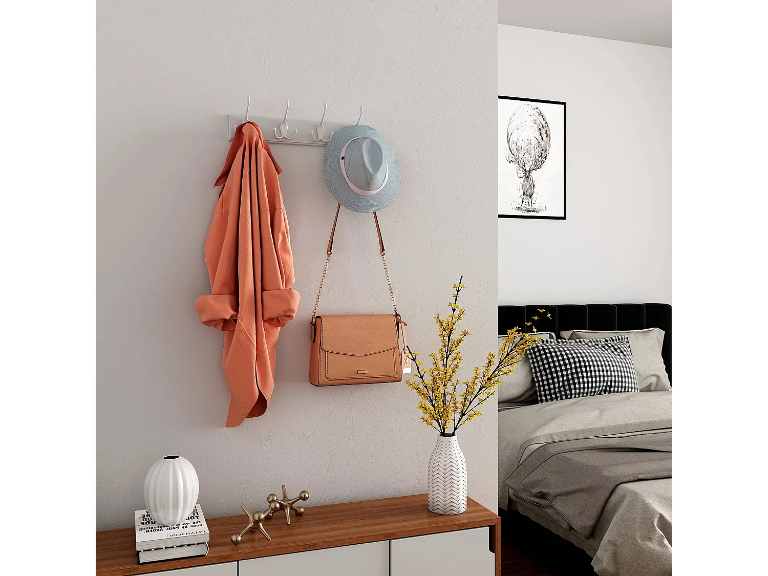 Wandgarderobe mit Hakenleiste Belas