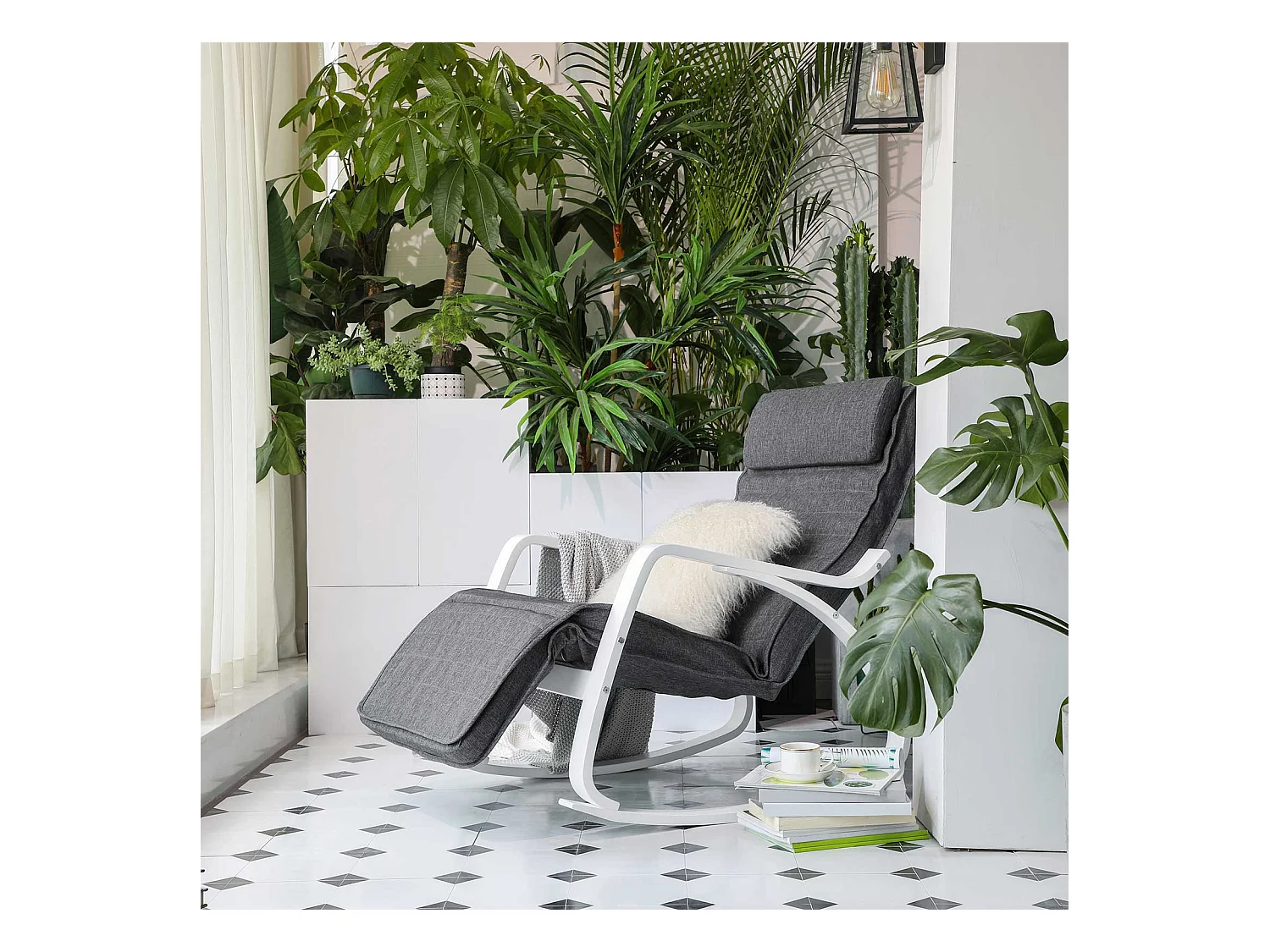 Schaukelstuhl Relaxstuhl aus Birkenholz