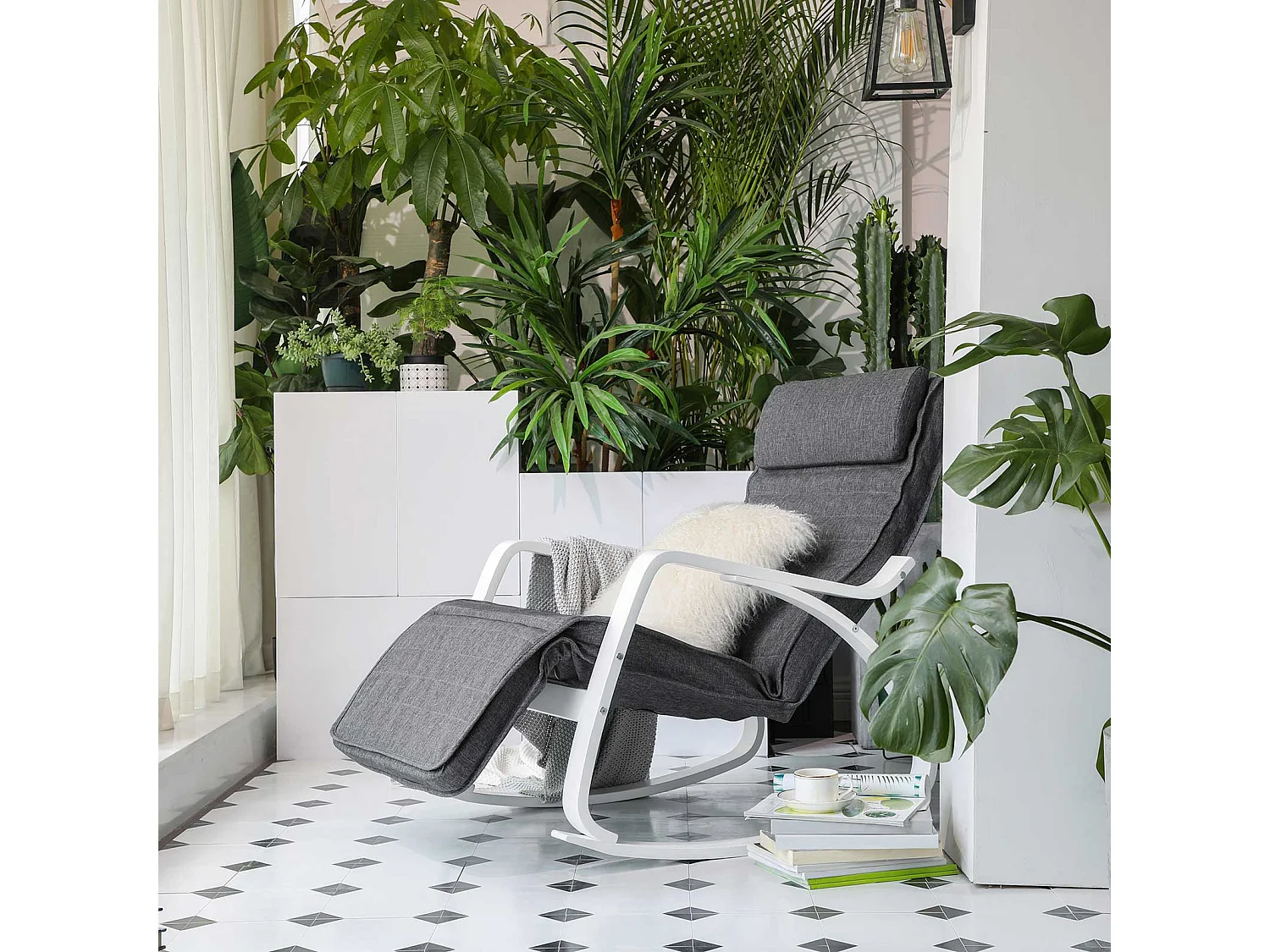 Schaukelstuhl Relaxstuhl aus Birkenholz