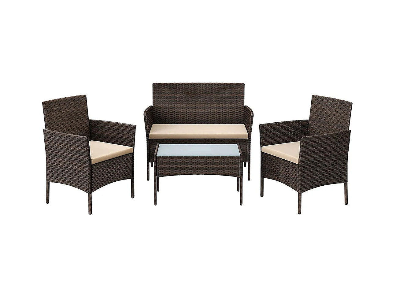 Gartenmöbel-Set Lounge-Set 4-teilig Baku
