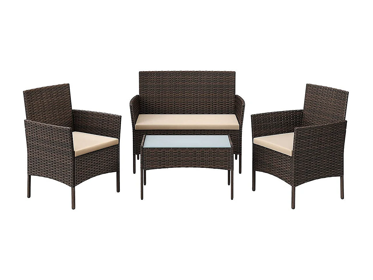Gartenmöbel-Set Lounge-Set 4-teilig Baku
