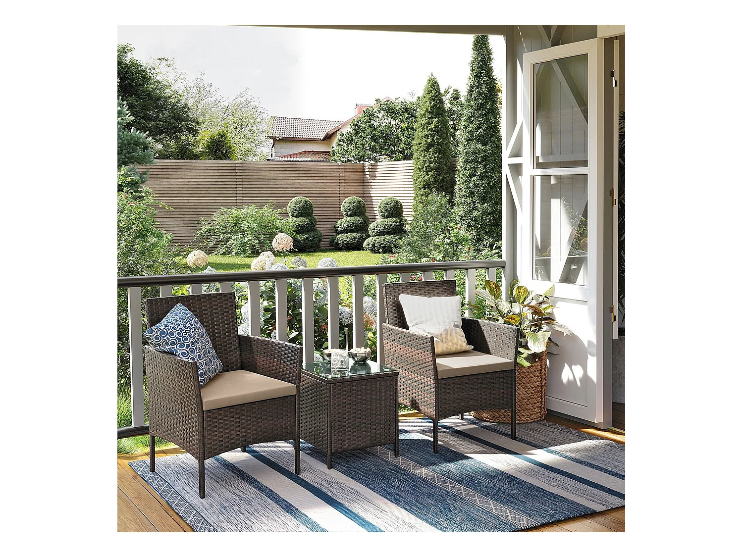 Gartenmöbel-Set Lounge-Set 3-teilig Tainan