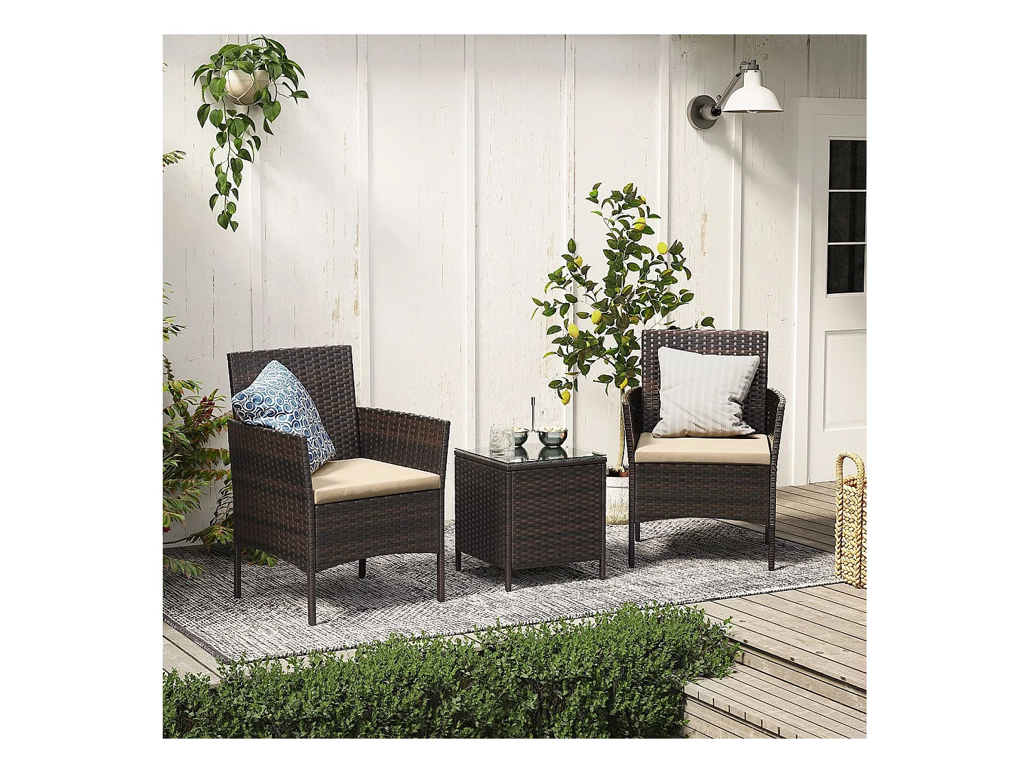 Gartenmöbel-Set Lounge-Set 3-teilig Tainan