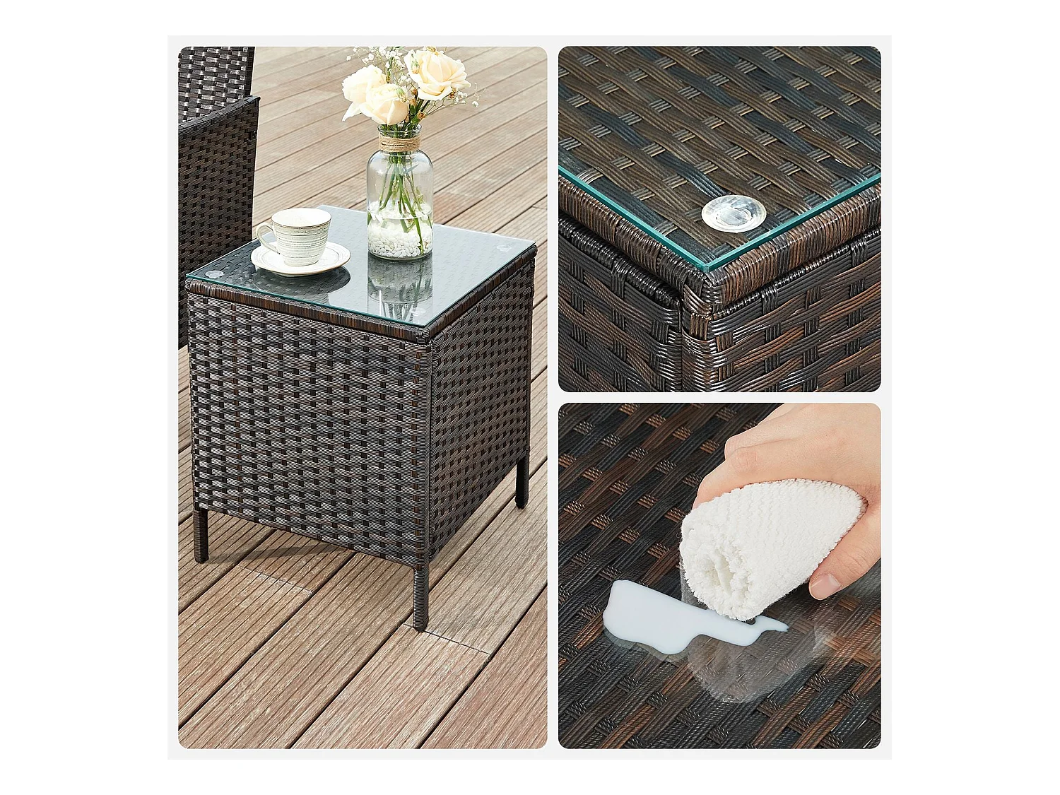 Gartenmöbel-Set Lounge-Set 3-teilig Tainan