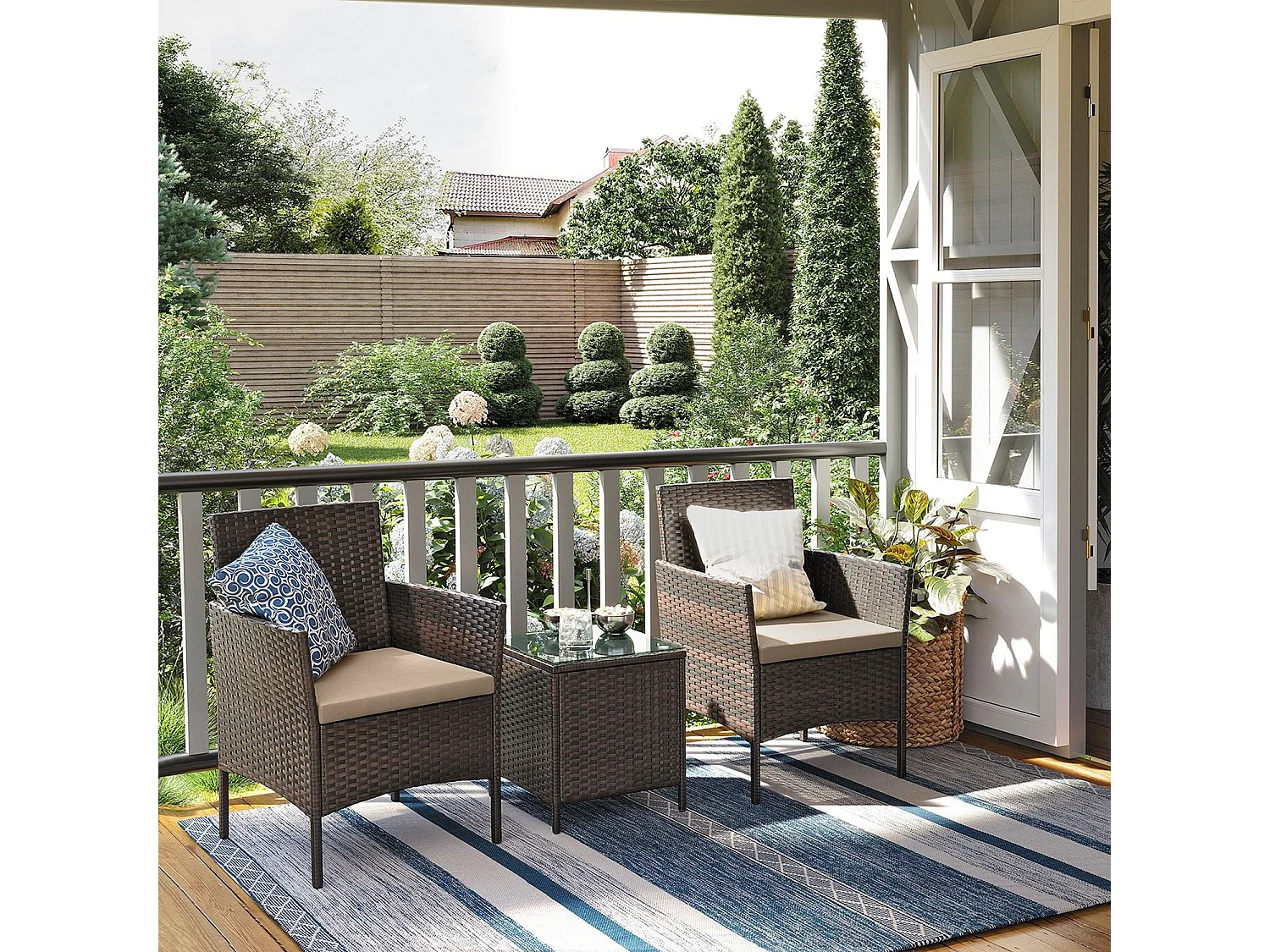 Gartenmöbel-Set Lounge-Set 3-teilig Tainan