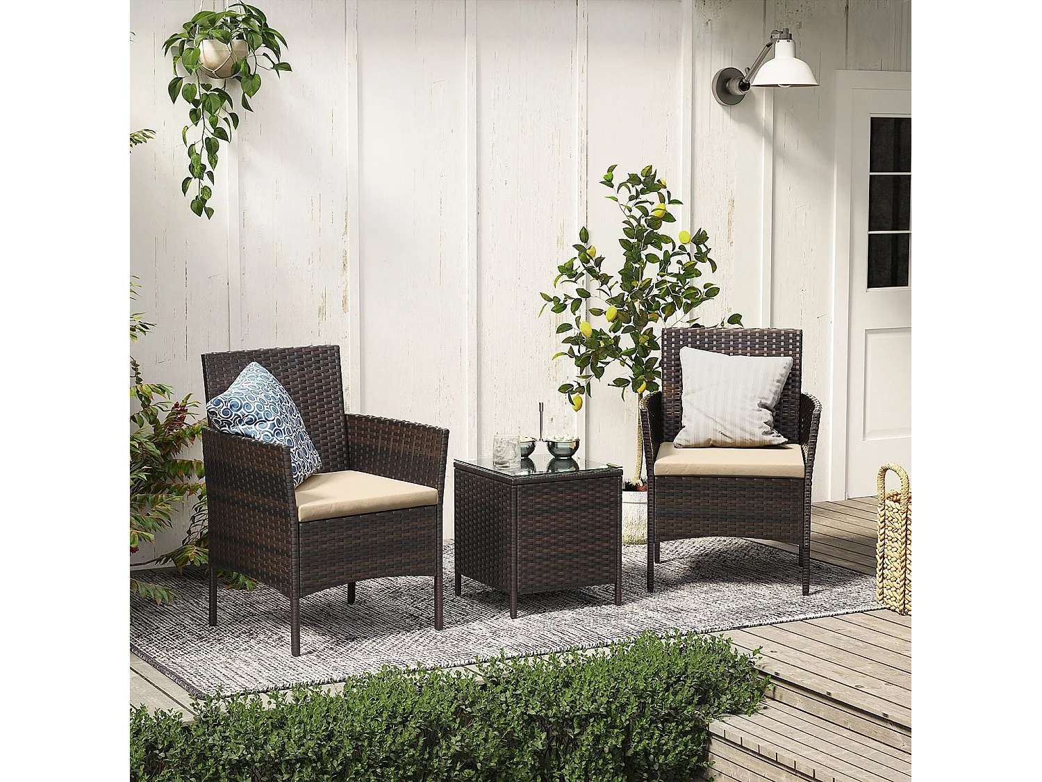 Gartenmöbel-Set Lounge-Set 3-teilig Tainan