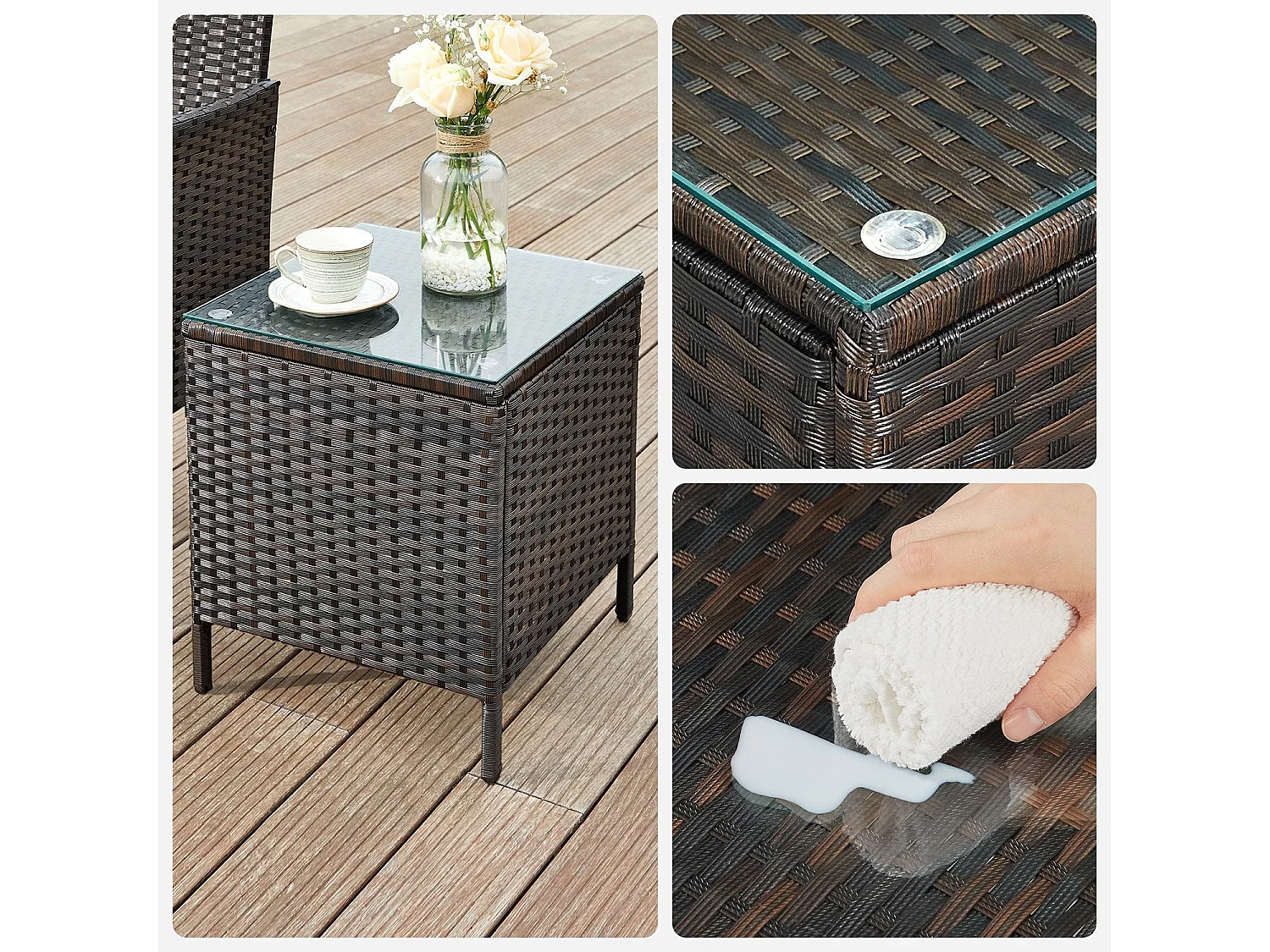 Gartenmöbel-Set Lounge-Set 3-teilig Tainan