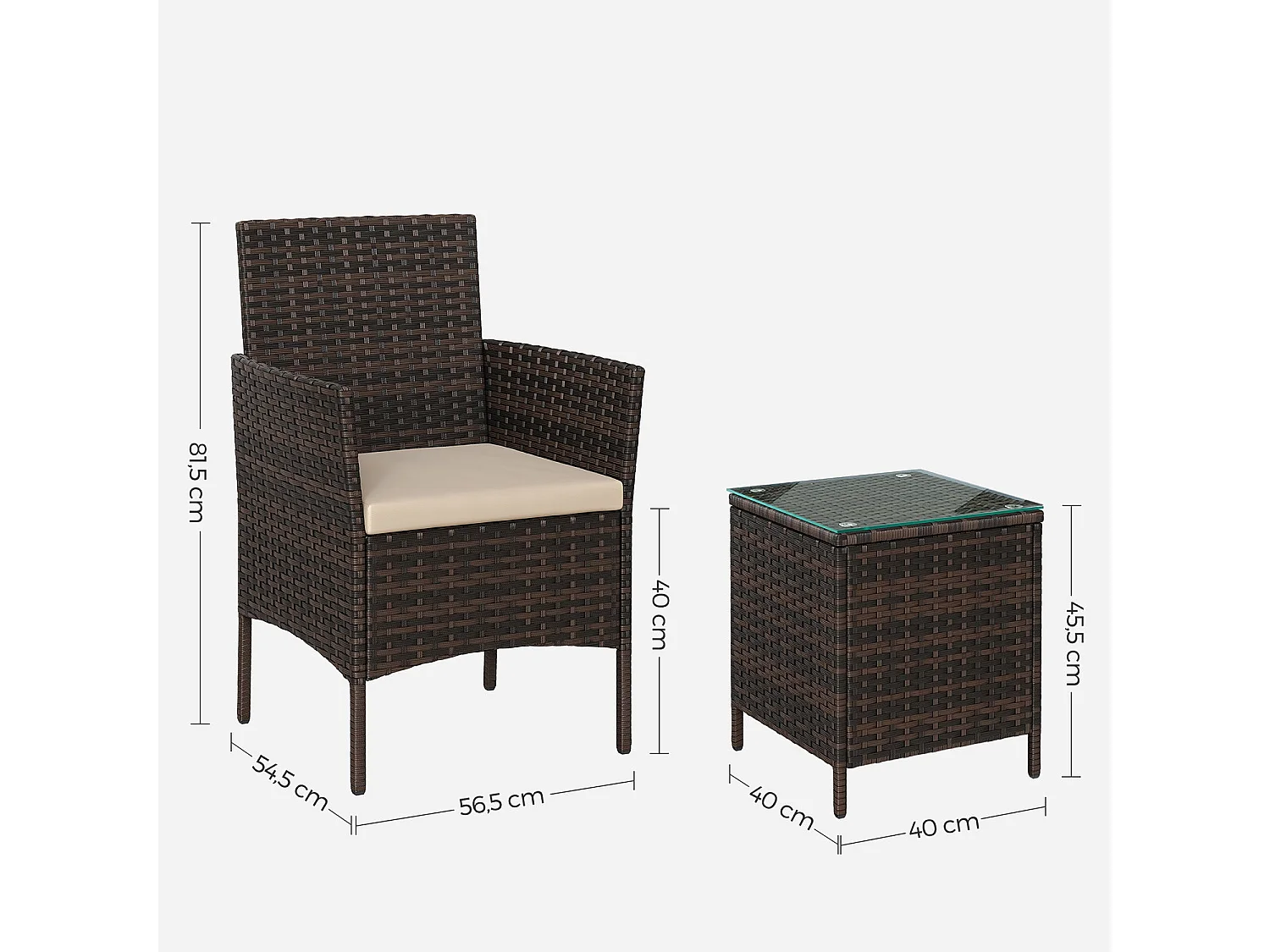 Gartenmöbel-Set Lounge-Set 3-teilig Tainan