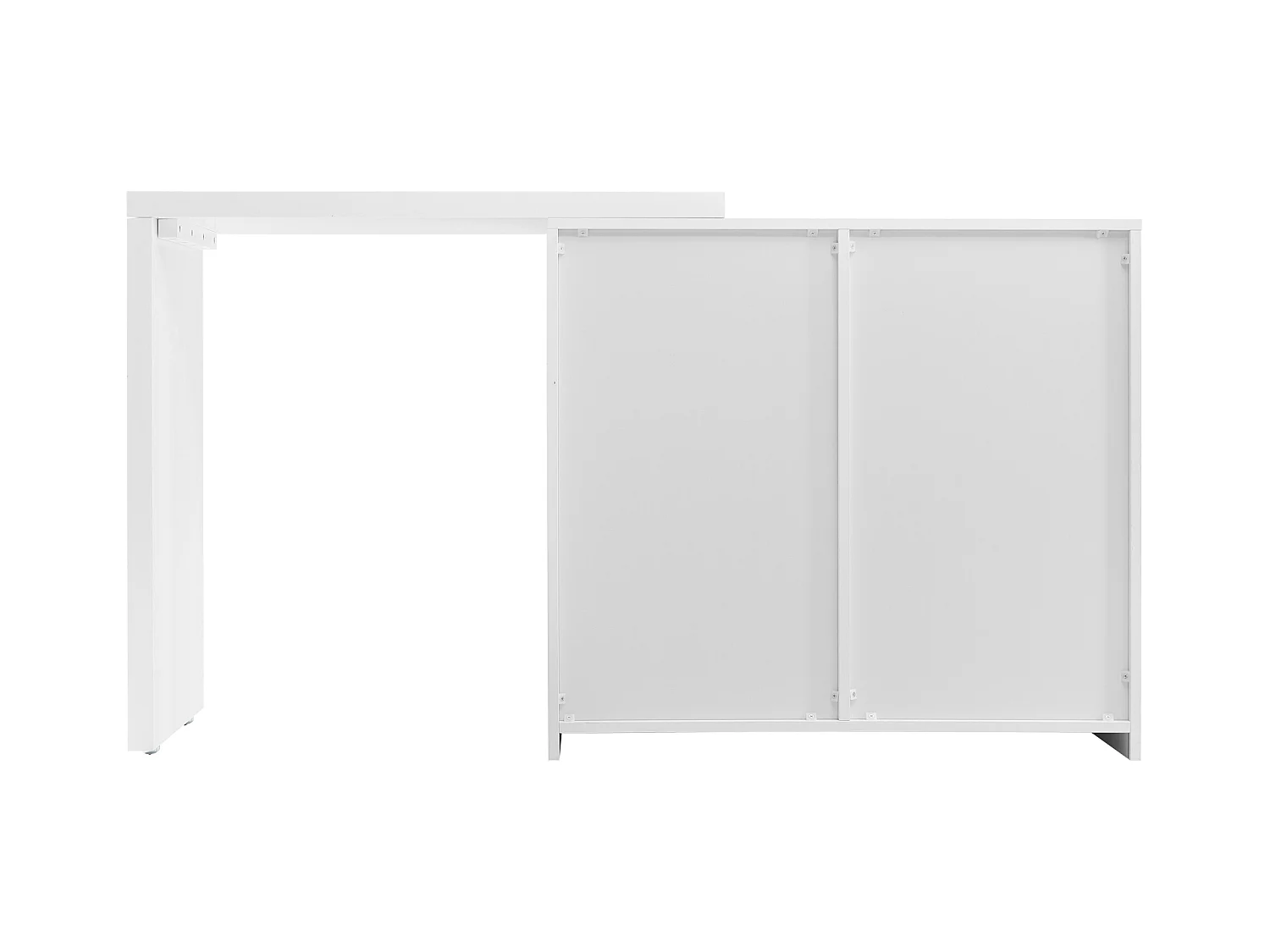 Witte kaptafel met 6 lades en draaitafel, gouden handgrepen, zonder spiegel