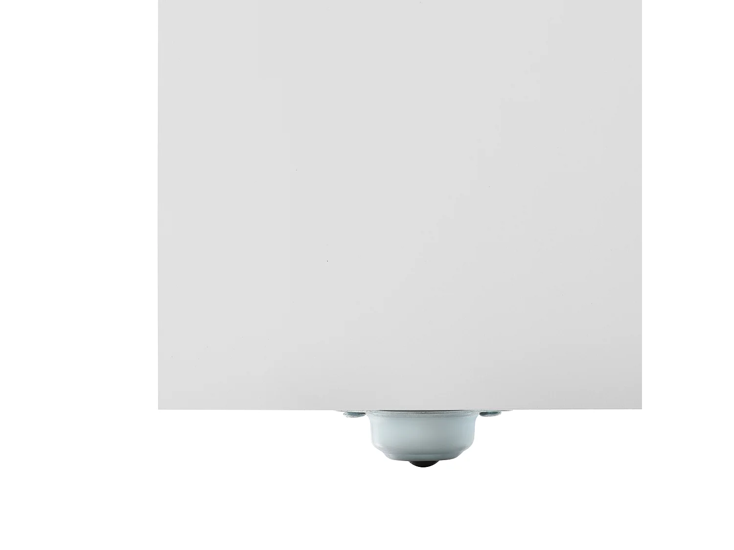 Coiffeuse blanche avec 6 tiroirs et table pivotante, poignées dorées, sans miroir