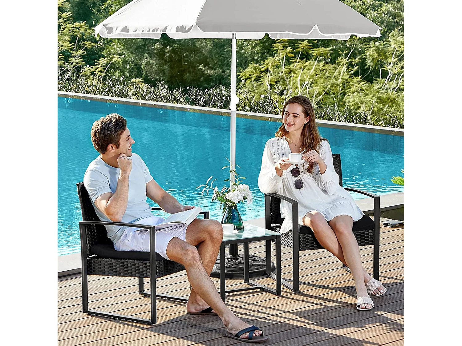 Gartenmöbel-Set Lounge-Set 3-teilig Ulsan