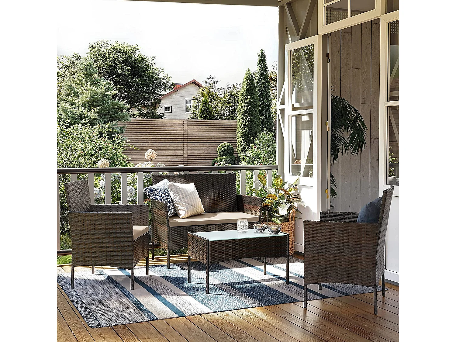 Gartenmöbel-Set Sitzgruppe 4-teilig Baku