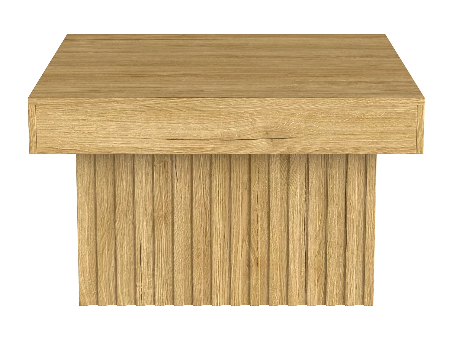 Table basse naturelle, panneaux de particules et MDF, 79x79x46cm