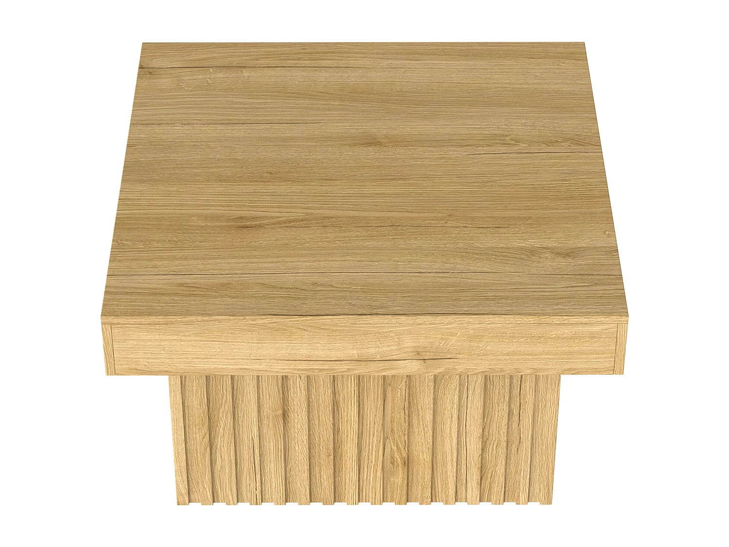 Table basse naturelle, panneaux de particules et MDF, 79x79x46cm