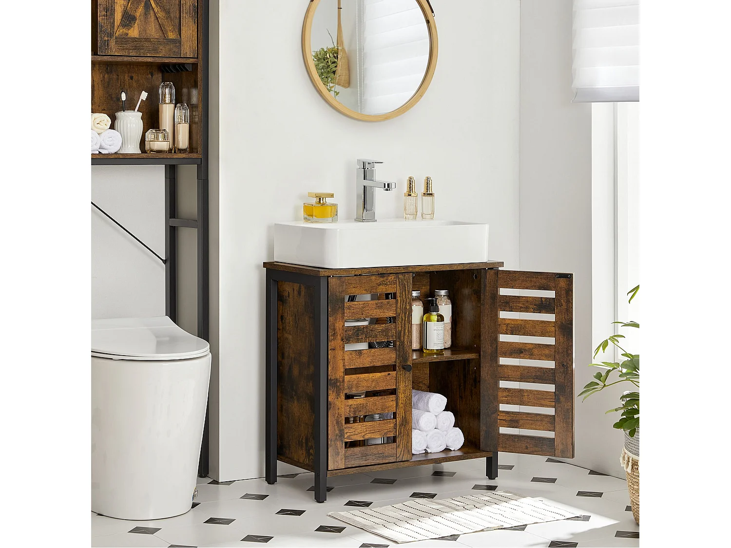 Meuble sous vasque structure en acier