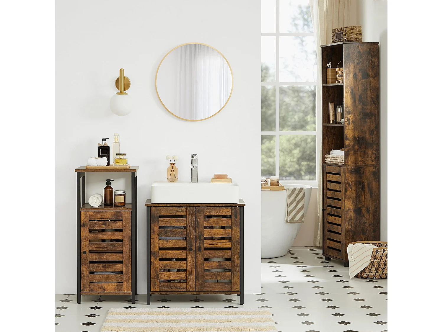 Meuble sous vasque structure en acier