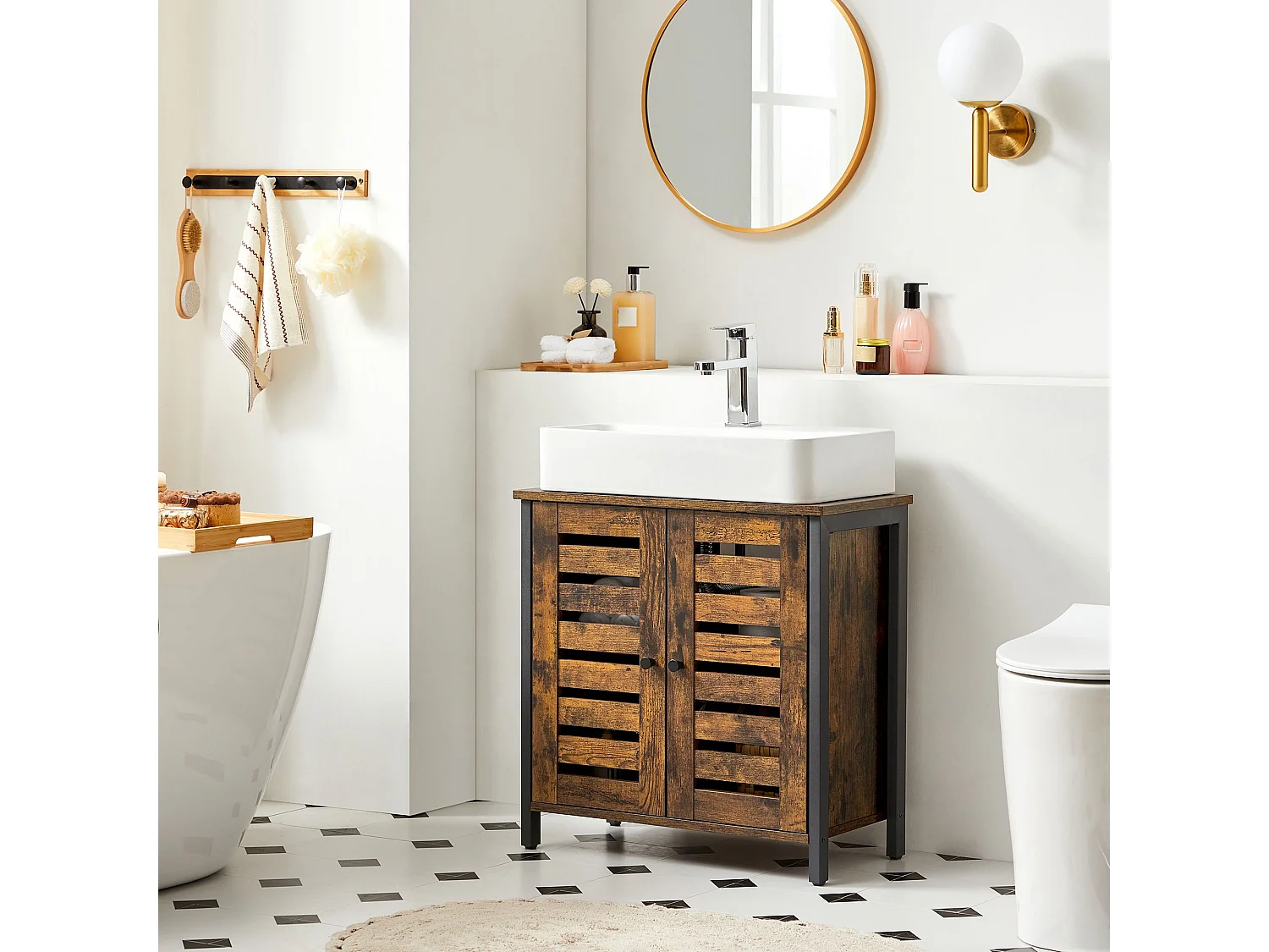 Meuble sous vasque structure en acier