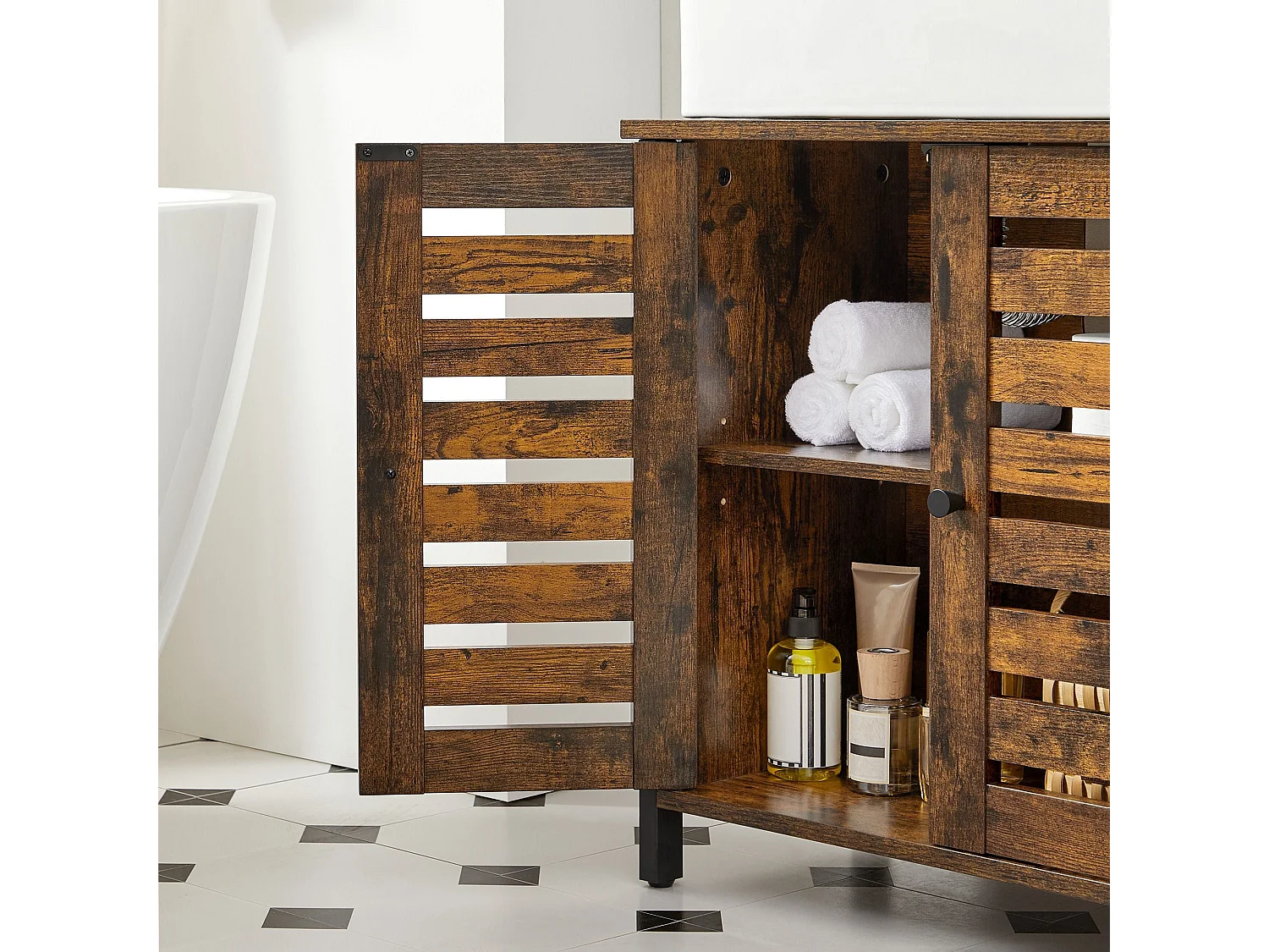 Meuble sous vasque structure en acier