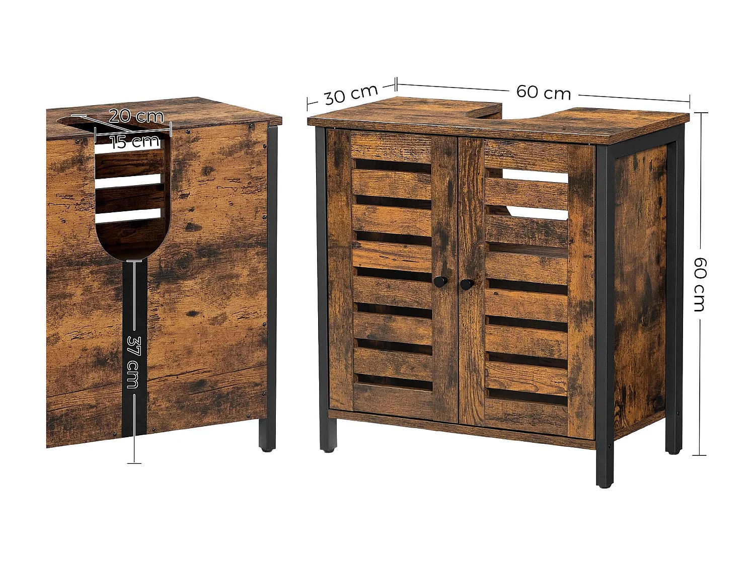 Meuble sous vasque structure en acier